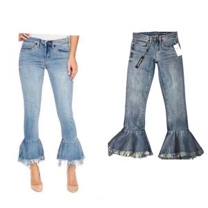 Blank NYC / Revolve - Ruffle Cropped Denim Jeans - Size 24 NWT